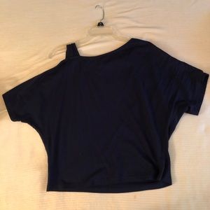 Blue off the shoulder shirt